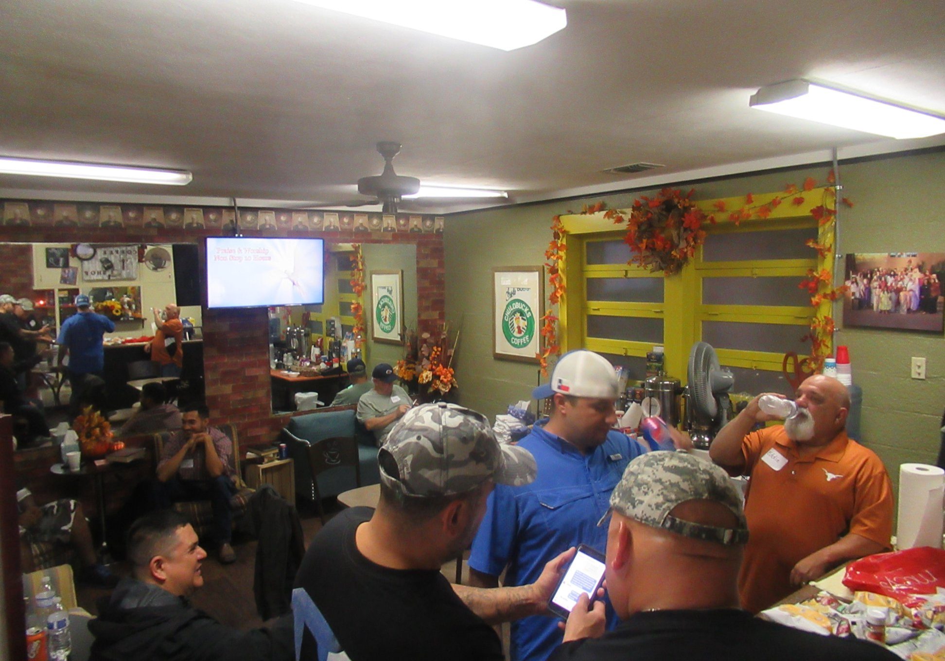 Here are some folks enjoy moment at the coffee shop.